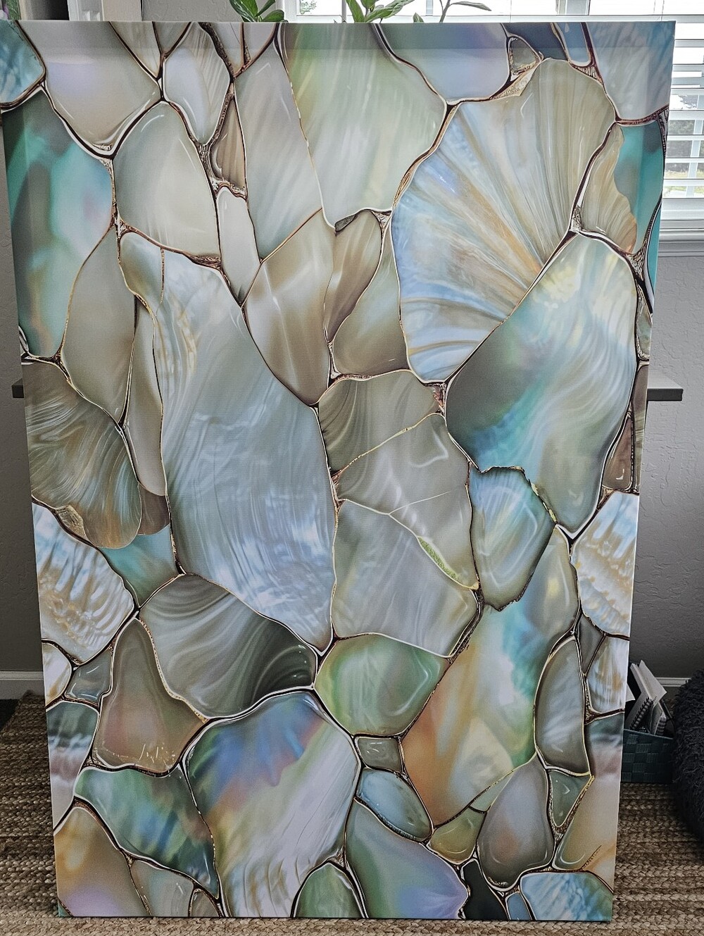 Mother If Pearl Mosaic Wall Art - Multi-Color